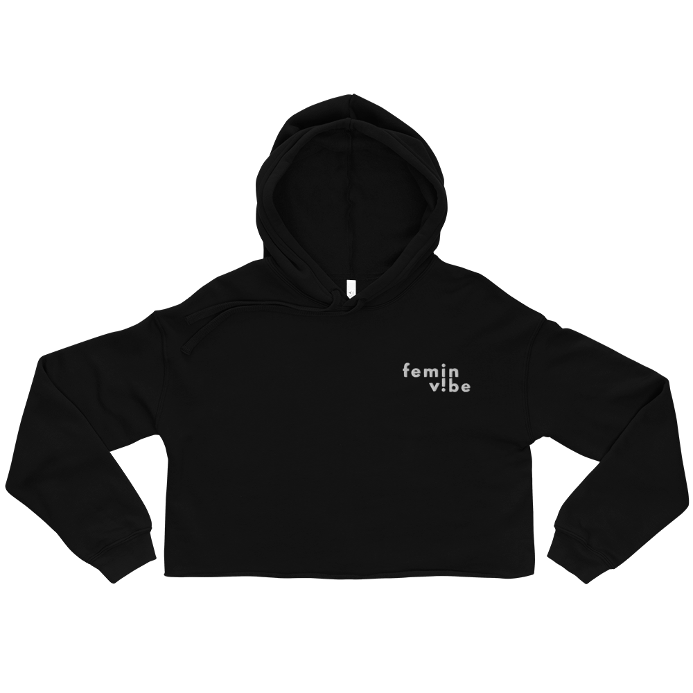 FeminVibe Crop Hoodie Stick-Logo