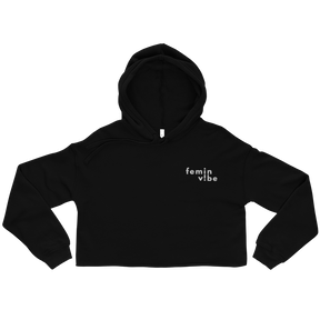 FeminVibe Crop Hoodie Stick-Logo