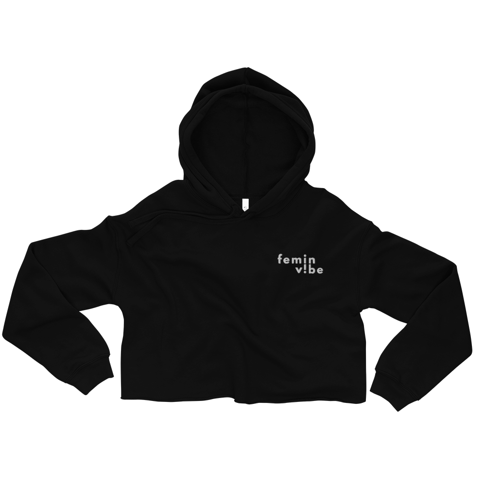 FeminVibe Crop Hoodie Stick-Logo