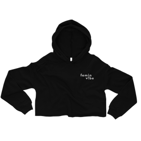 FeminVibe Crop Hoodie Stick-Logo