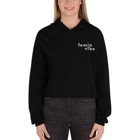 FeminVibe Crop Hoodie Stick-Logo