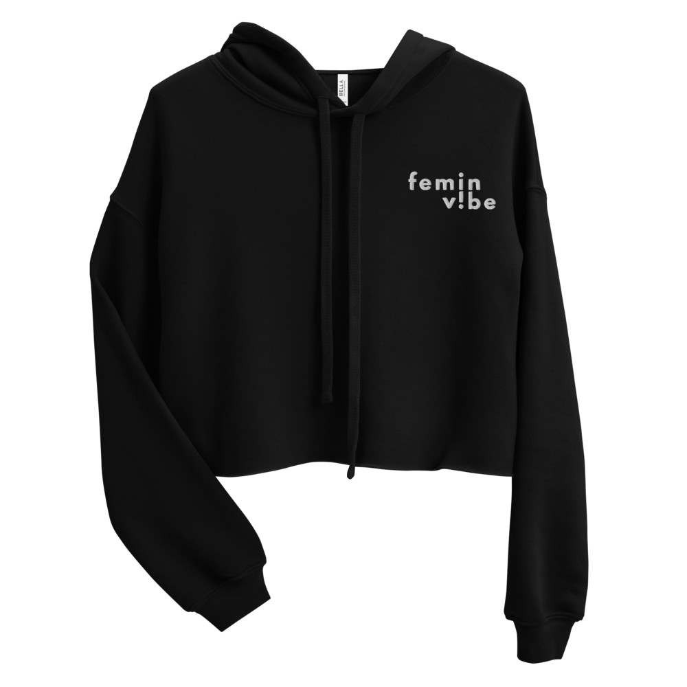 FeminVibe Crop Hoodie Stick-Logo