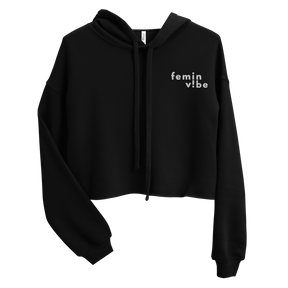 FeminVibe Crop Hoodie Stick-Logo