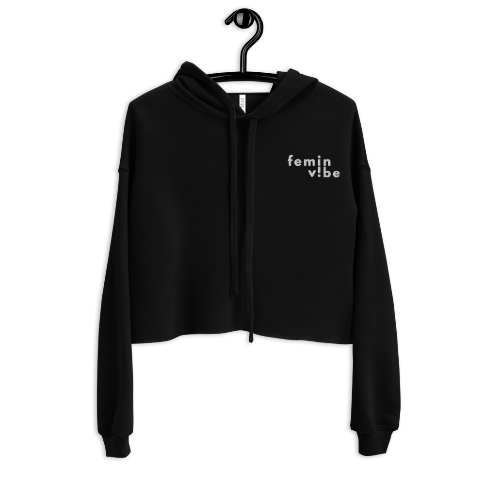 FeminVibe Crop Hoodie Stick-Logo