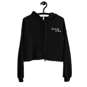 FeminVibe Crop Hoodie Stick-Logo