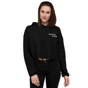 FeminVibe Crop Hoodie Stick-Logo