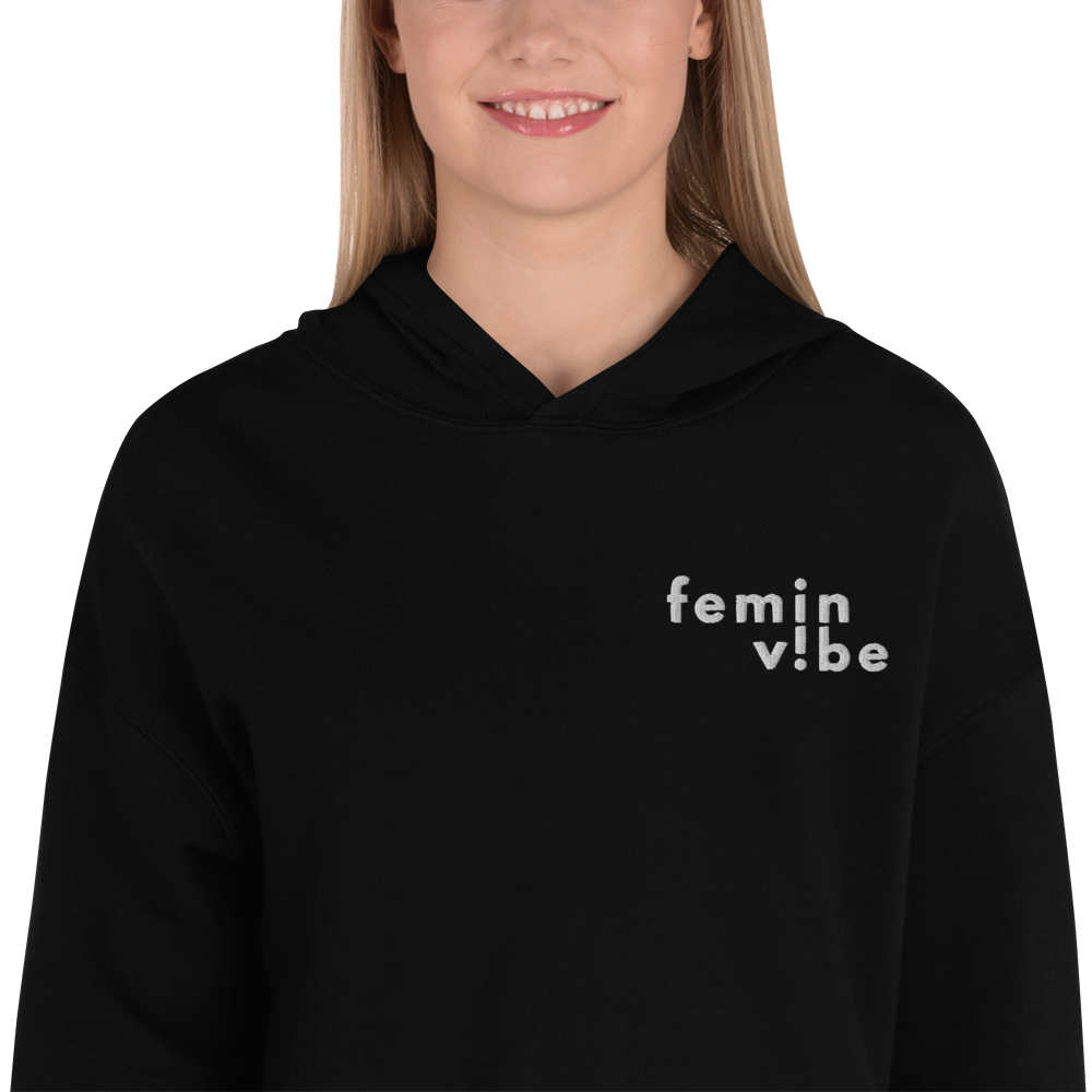 FeminVibe Crop Hoodie Stick-Logo