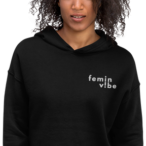 FeminVibe Crop Hoodie Stick-Logo